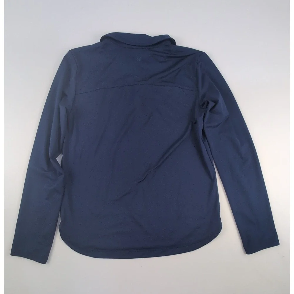 Lot of 2 - Athleta Girl School Day Uniform Long Sleeve Polo Navy Blue Size XL/14